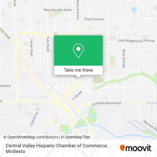 Mapa de Central Valley Hispanic Chamber of Commerce
