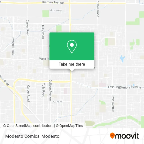 Modesto Comics map