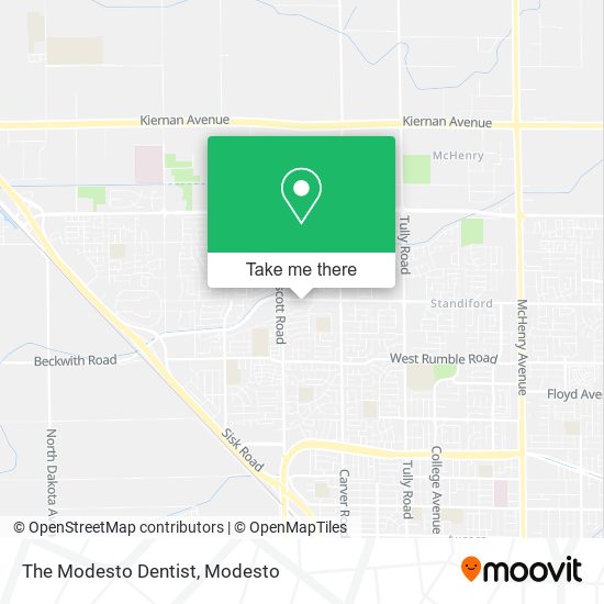 The Modesto Dentist map