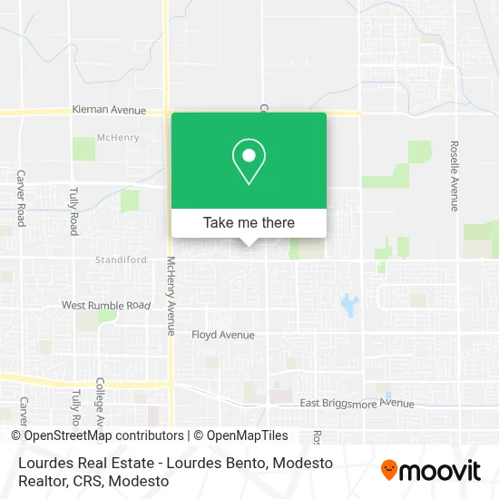 Lourdes Real Estate - Lourdes Bento, Modesto Realtor, CRS map