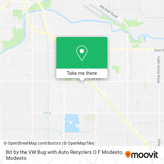 Bit by the VW Bug with Auto Recyclers O F Modesto map