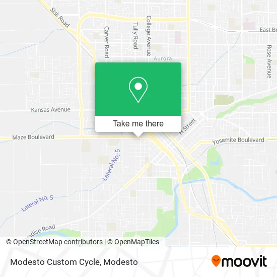 Modesto Custom Cycle map