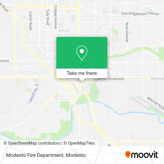 Modesto Fire Department map