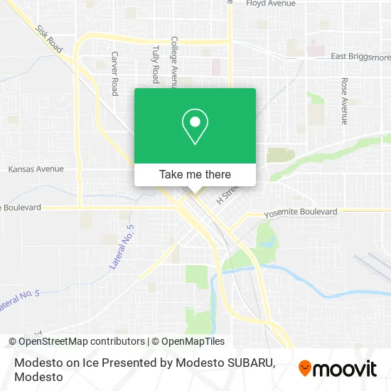 Modesto on Ice Presented by Modesto SUBARU map
