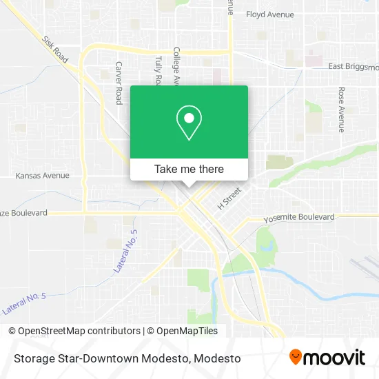 Storage Star-Downtown Modesto map