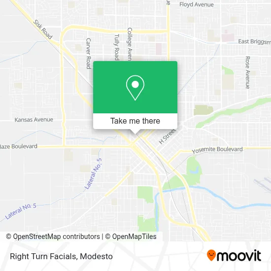 Right Turn Facials map
