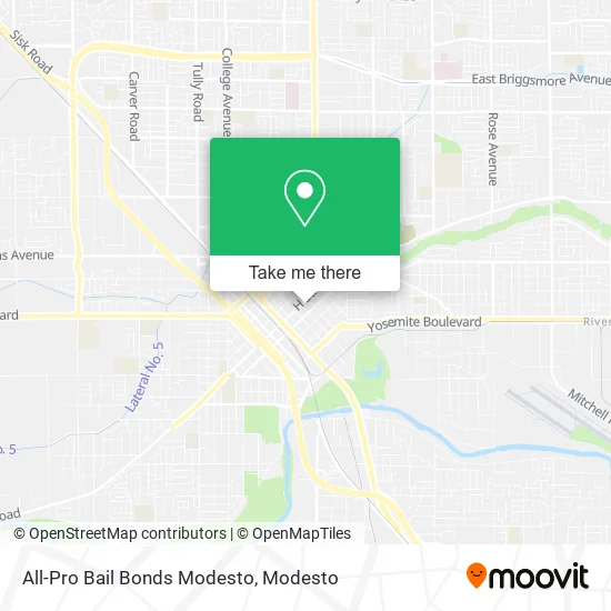All-Pro Bail Bonds Modesto map