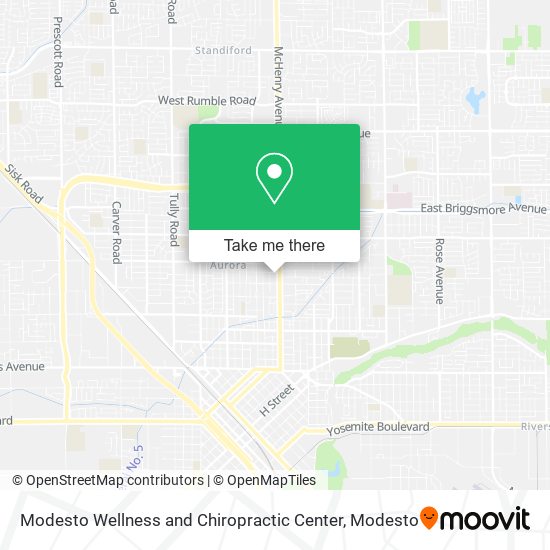Modesto Wellness and Chiropractic Center map