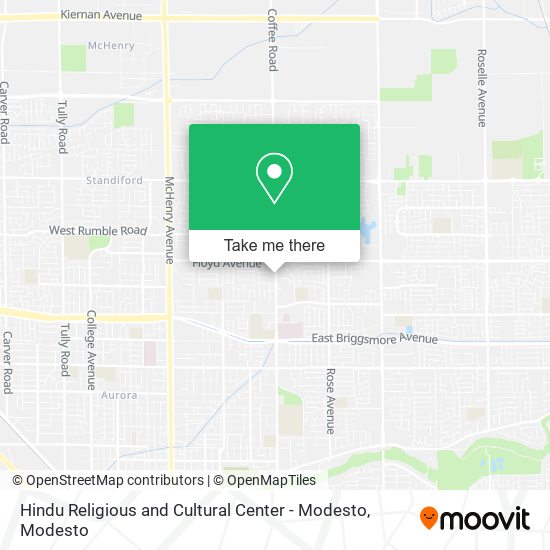 Hindu Religious and Cultural Center - Modesto map