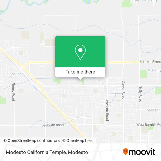 Modesto California Temple map