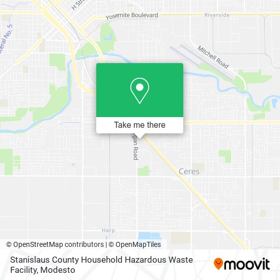Mapa de Stanislaus County Household Hazardous Waste Facility