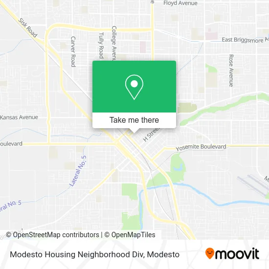 Modesto Housing Neighborhood Div map