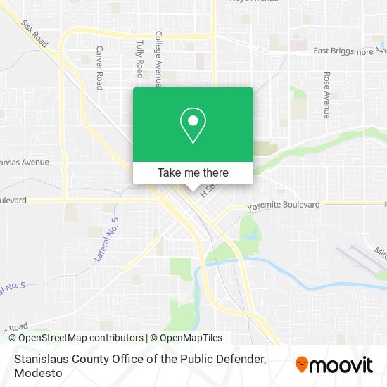 Stanislaus County Office of the Public Defender map