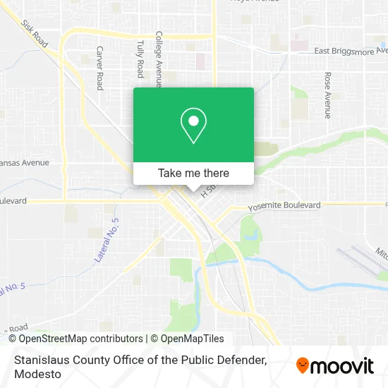 Stanislaus County Office of the Public Defender map