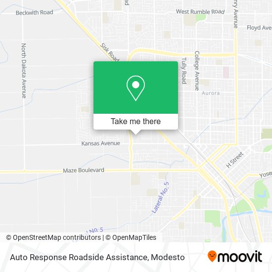 Mapa de Auto Response Roadside Assistance