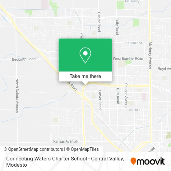 Connecting Waters Charter School - Central Valley map