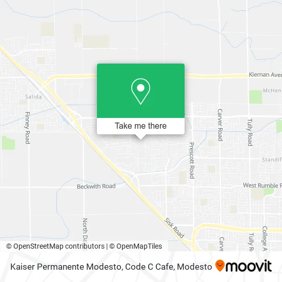 Kaiser Permanente Modesto, Code C Cafe map