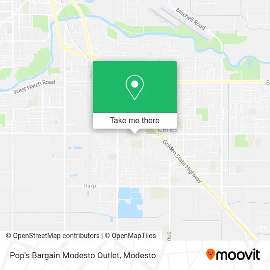 Pop's Bargain Modesto Outlet map