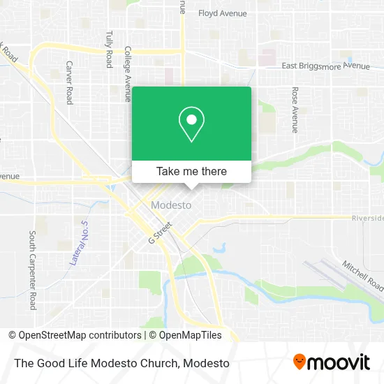 The Good Life Modesto Church map