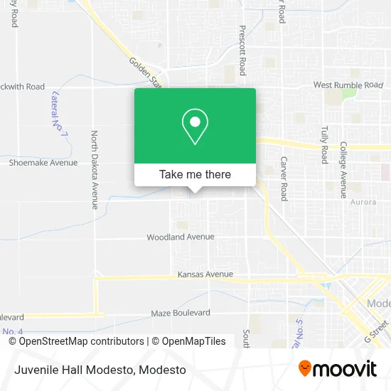 Juvenile Hall Modesto map