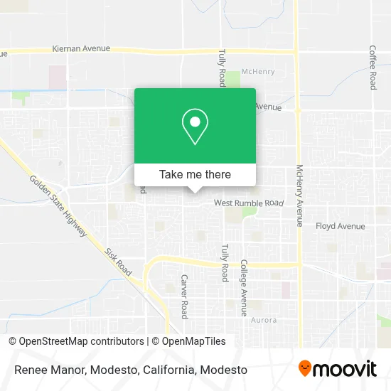 Renee Manor, Modesto, California map