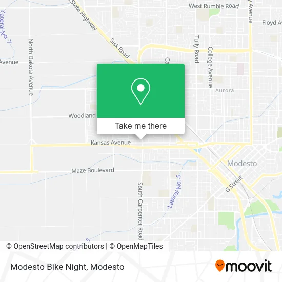 Modesto Bike Night map