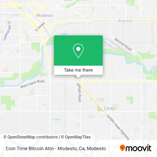 Coin Time Bitcoin Atm - Modesto, Ca map