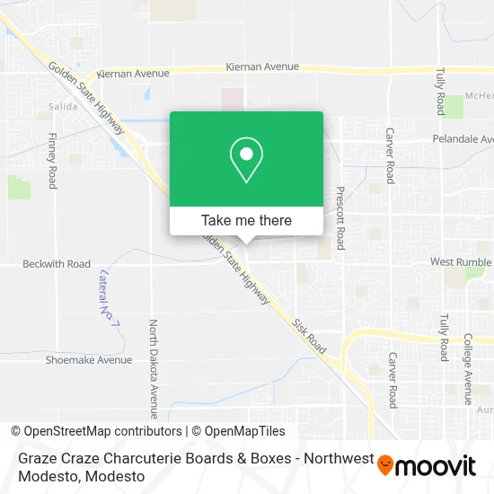 Graze Craze Charcuterie Boards & Boxes - Northwest Modesto map