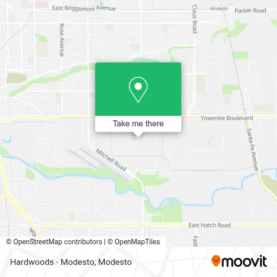 Hardwoods - Modesto map