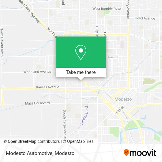 Modesto Automotive map