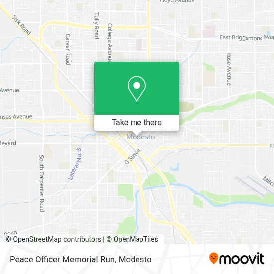 Peace Officer Memorial Run map