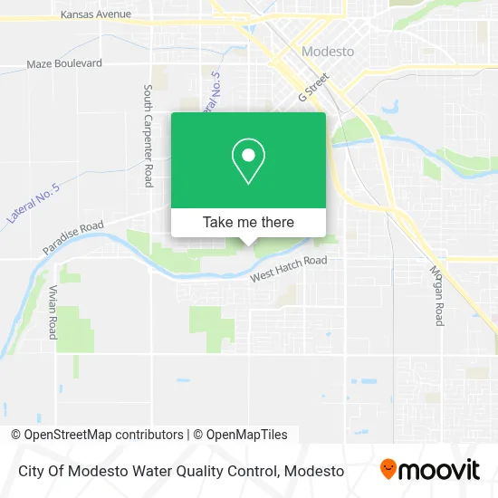 City Of Modesto Water Quality Control map