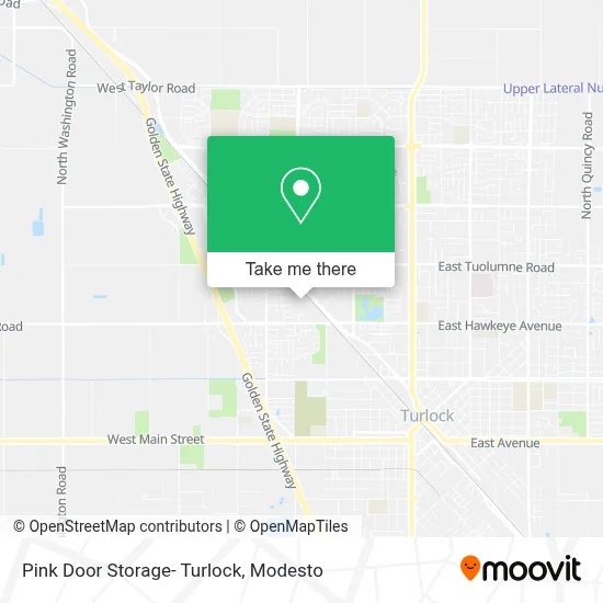 Pink Door Storage- Turlock map