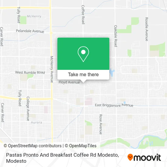 Pastas Pronto And Breakfast Coffee Rd Modesto map