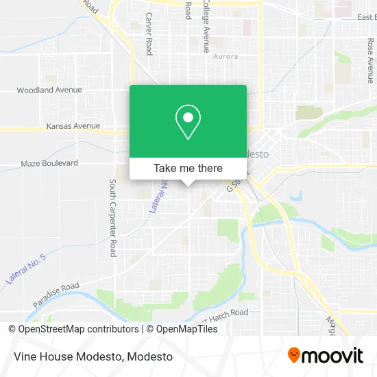 Vine House Modesto map