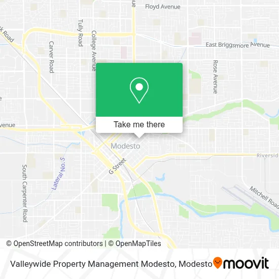 Valleywide Property Management Modesto map