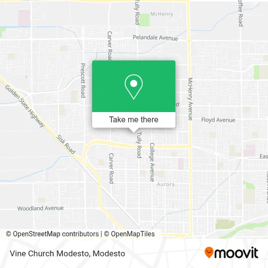 Vine Church Modesto map