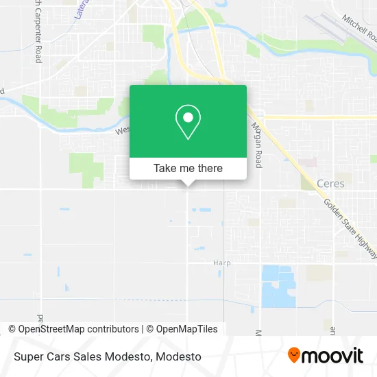 Super Cars Sales Modesto map