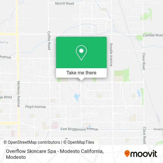 Overflow Skincare Spa - Modesto California map