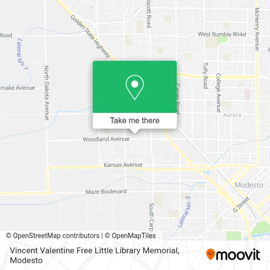 Vincent Valentine Free Little Library Memorial map