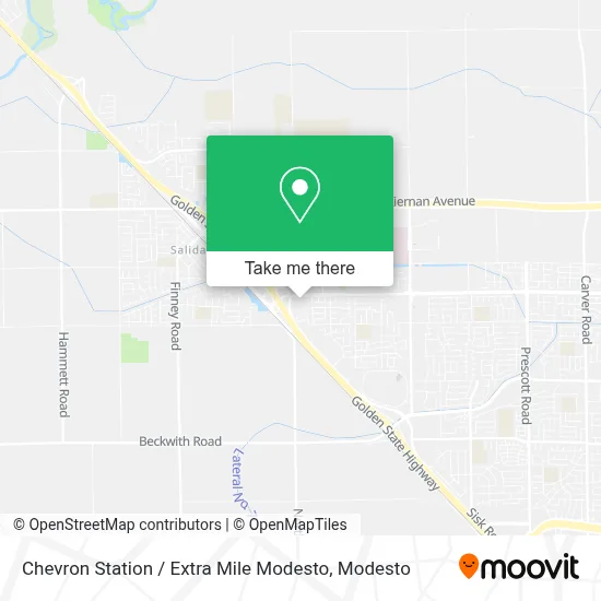 Chevron Station / Extra Mile Modesto map