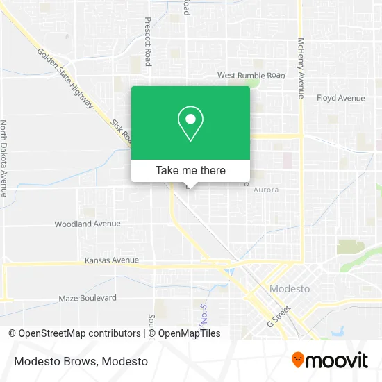 Modesto Brows map