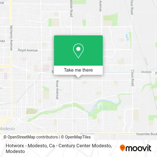Hotworx - Modesto, Ca - Century Center Modesto map