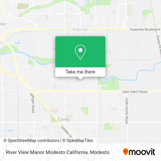 River View Manor Modesto California map