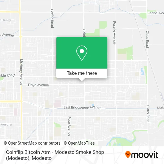 Coinflip Bitcoin Atm - Modesto Smoke Shop map