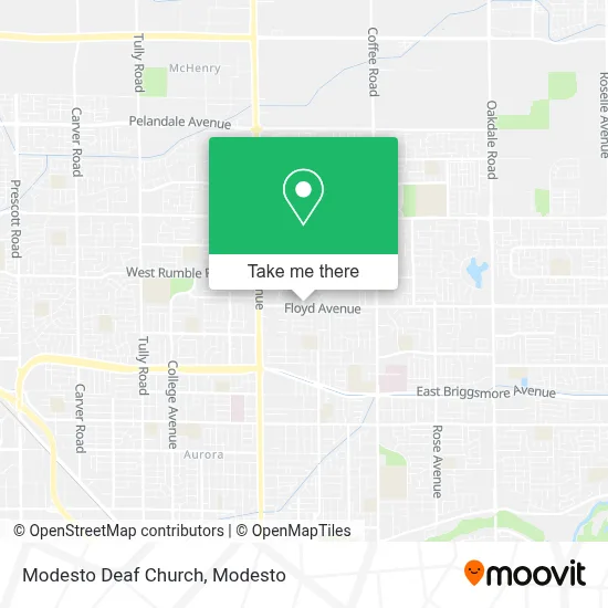 Modesto Deaf Church map