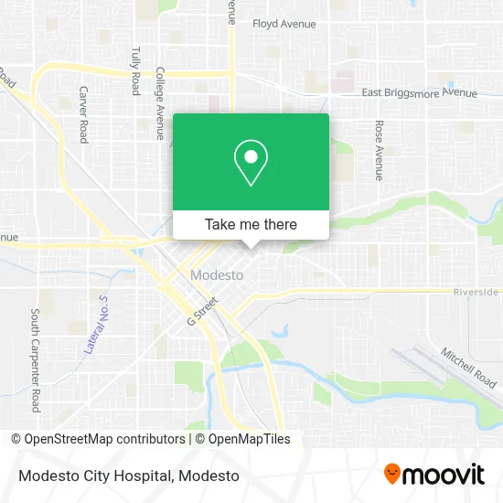 Modesto City Hospital map