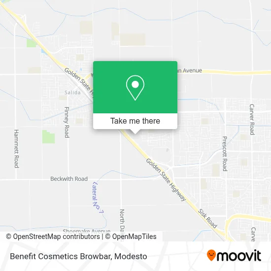 Benefit Cosmetics Browbar map