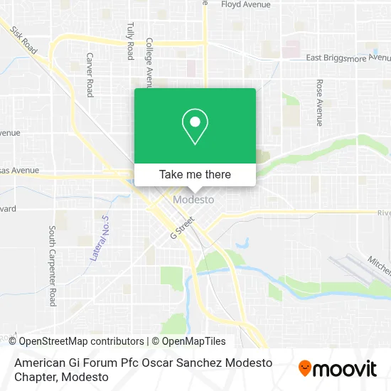 American Gi Forum Pfc Oscar Sanchez Modesto Chapter map