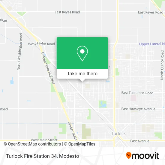 Turlock Fire Station 34 map